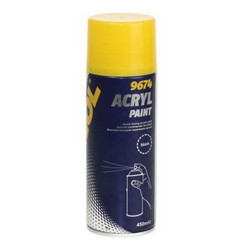 Mannol Быстросохнущая акриловая краска (черная) Acryl Paint black, Для агрегатов | Артикул 4036021899503