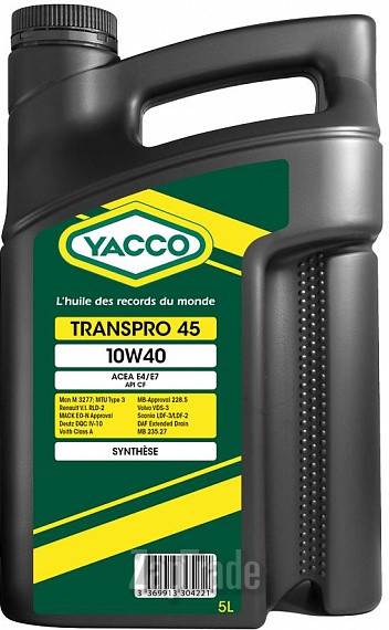 Купить моторное масло Yacco Transpro 45 Синтетическое | Артикул 330422