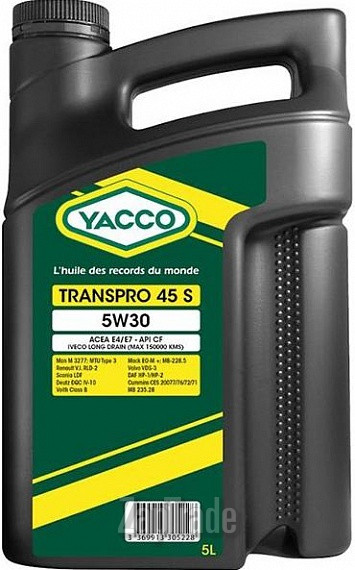 Купить моторное масло Yacco Transpro 45 S Синтетическое | Артикул 330522