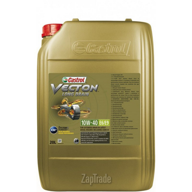 Купить моторное масло Castrol Vecton Long Drain 10W-40 E6/E9 Синтетическое | Артикул 157AF0
